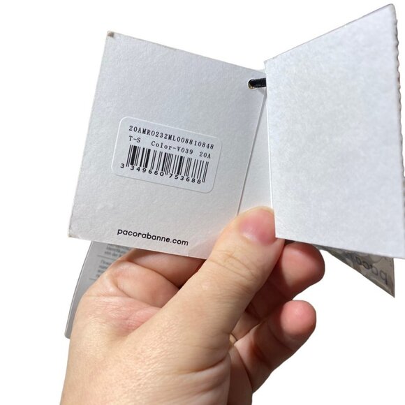 NEW PACO RABANNE Metallic Jacquard-knit Turtleneck Midi Dress - Picture 10 of 12